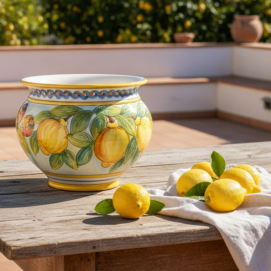 Sottovaso in ceramica di Caltagirone 