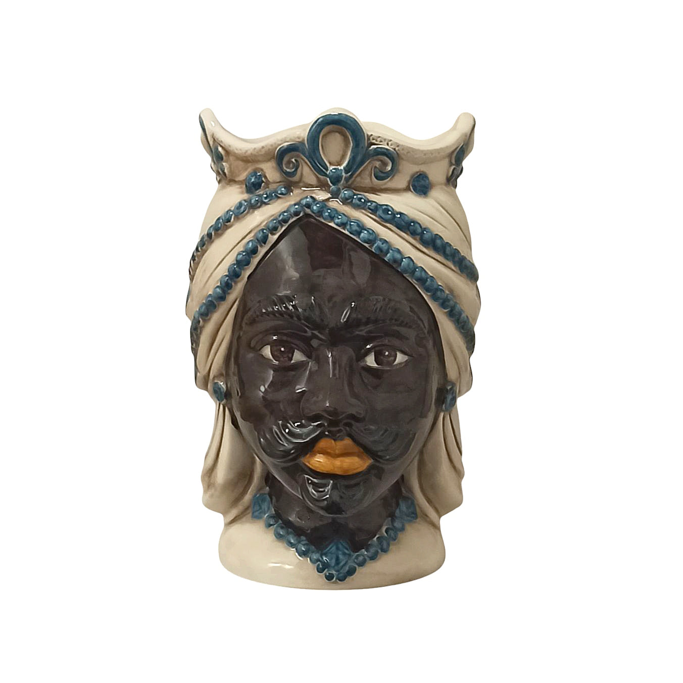 testa uomo in ceramica di Caltagirone