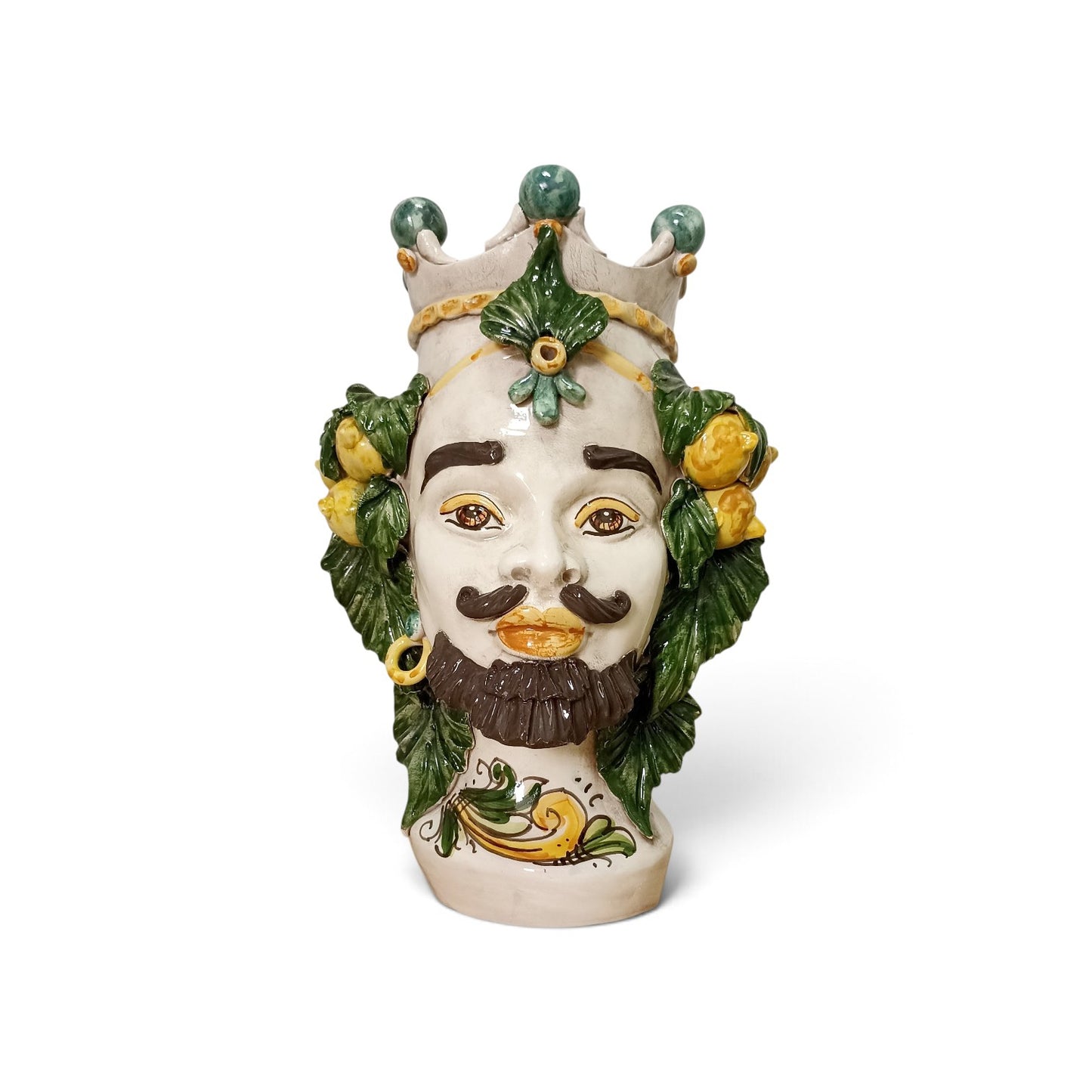 testa con limoni in maiolica di caltagirone online