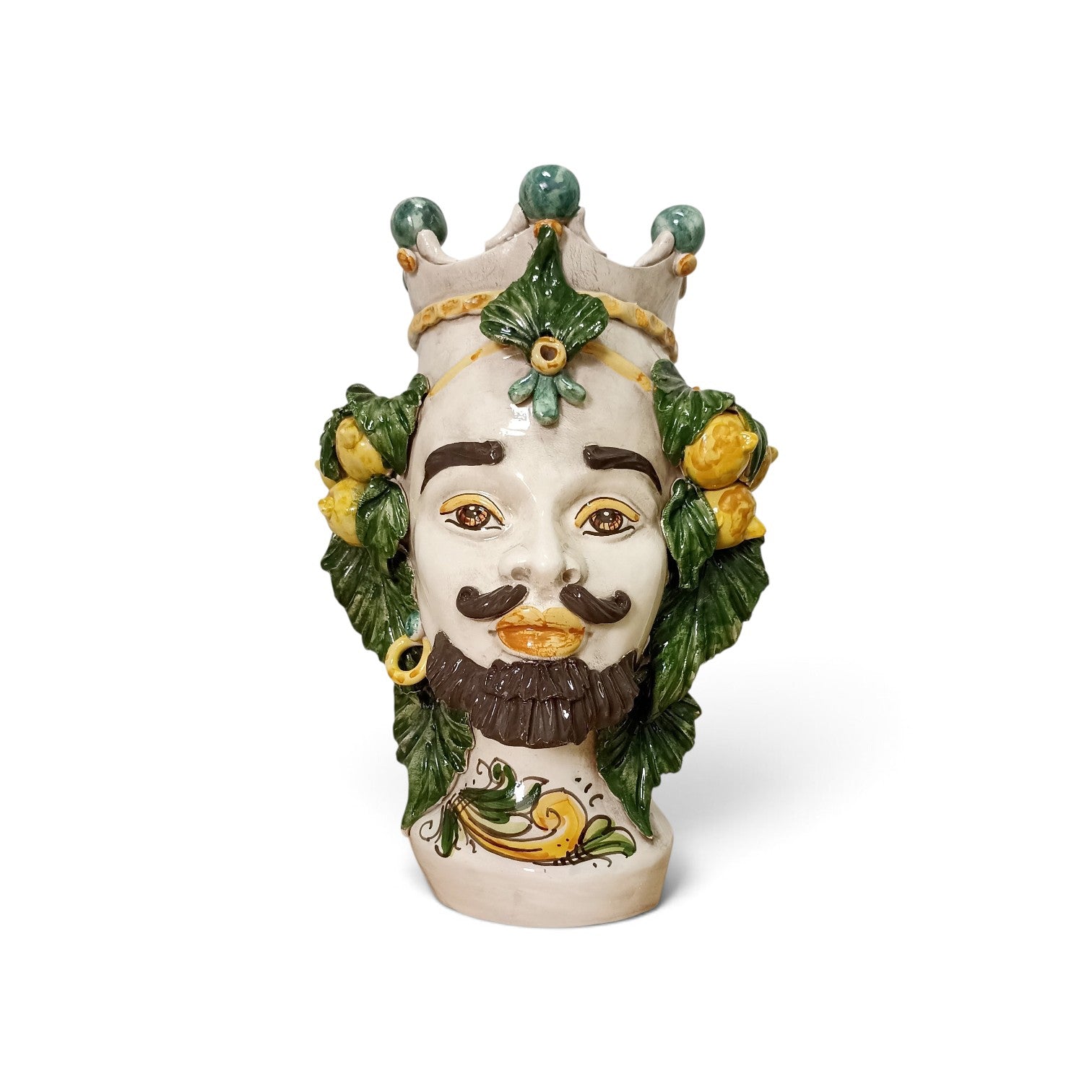 testa con limoni in maiolica di caltagirone online