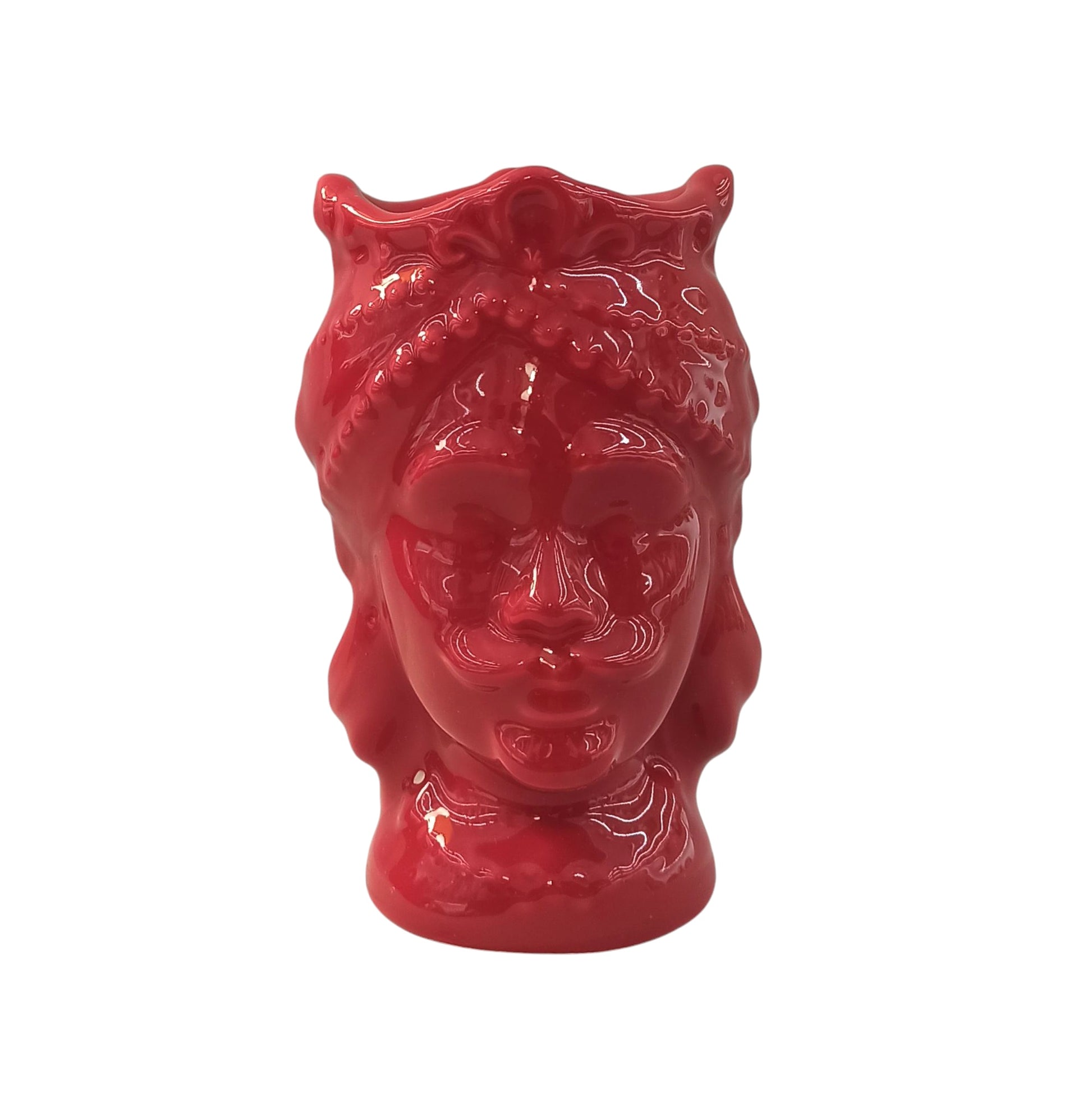 teste di moro in ceramica di caltagirone moderne tutte rosse