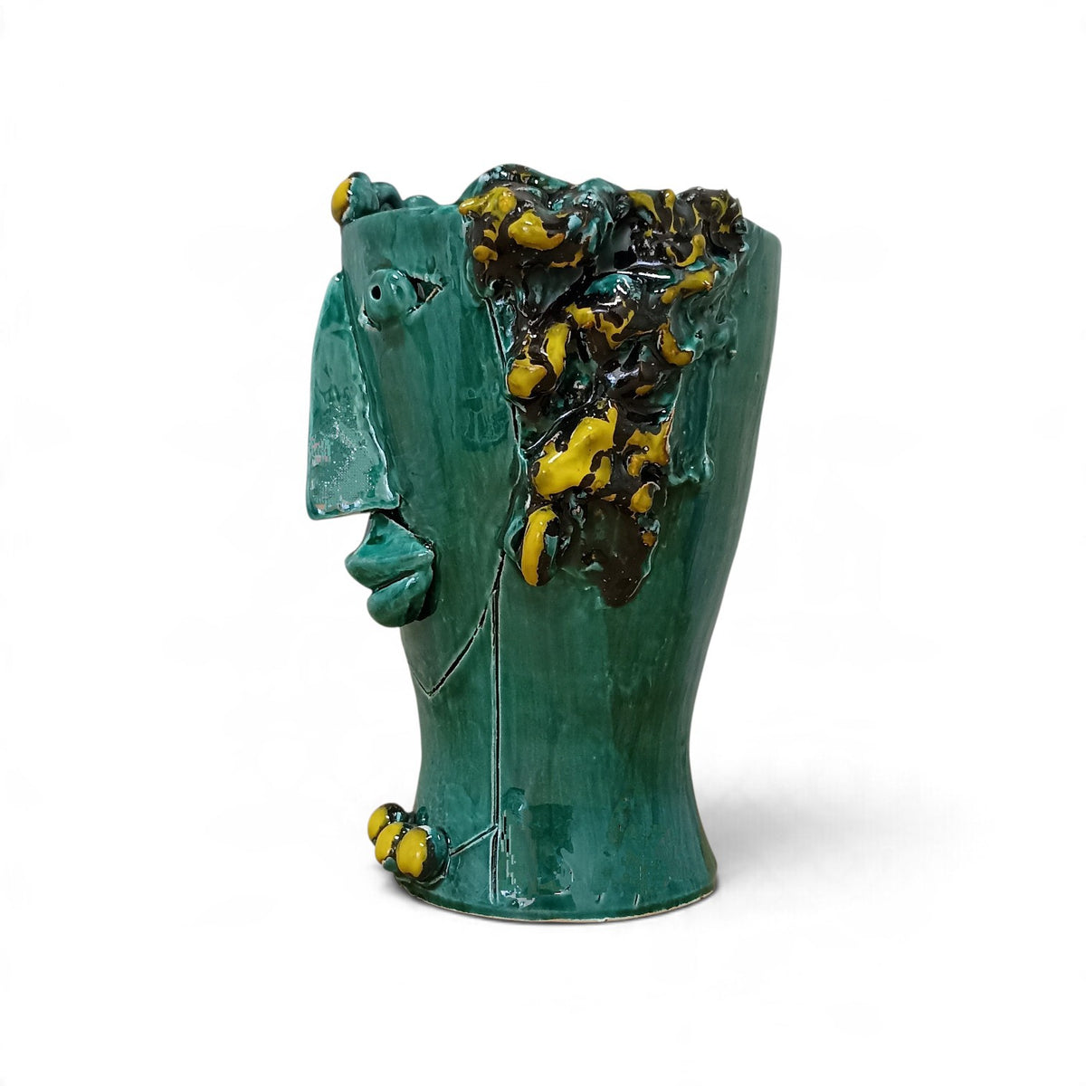 vaso in maiolica testa di moro
