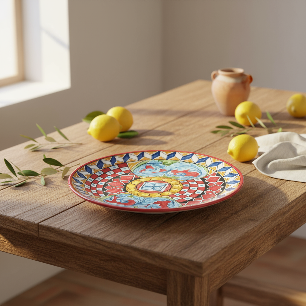 piatto da portata in ceramica siciliana 