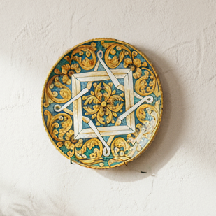 vassoio da portata in maiolica siciliana