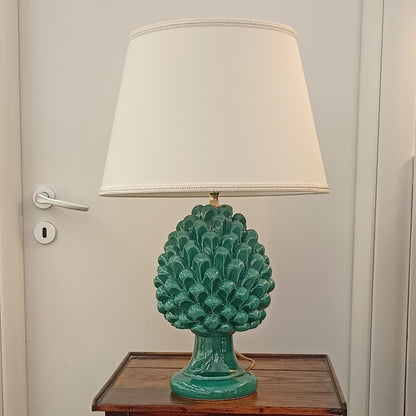 lampada completa in ceramica di caltagirone fatta a mano