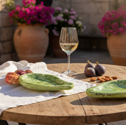 sicilian ceramic prickly pear leaf 