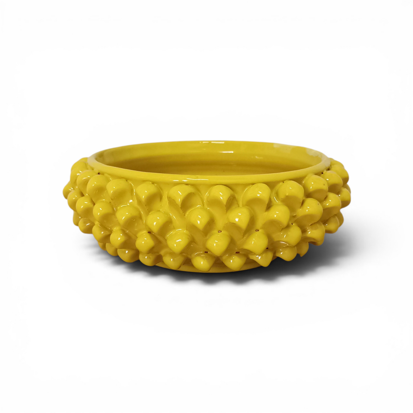 yellow ceramic vase from caltagirone