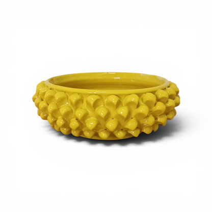 yellow ceramic vase from caltagirone